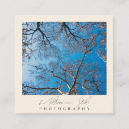 Chic och Elegant modern minimalistisk fotografi Sq Fyrkantigt Visitkort