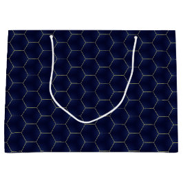 Chic och Elegant Mörk Indigo Navy Hexagon God jul