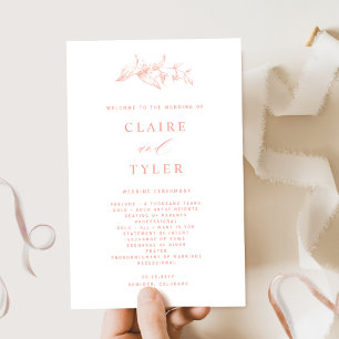 Chic och enkel  Rosa ,Perfekt Bröllopsprogram