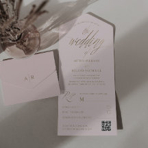 Chic och Faux Guld-kalligrafi Bröllop