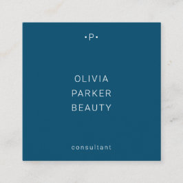 Chic och minimiprogram| Blå Fyrkantigt Visitkort