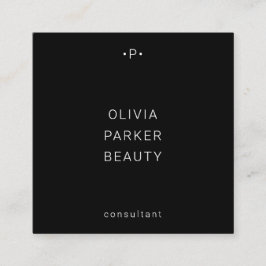 Chic och minimiprogram| Svart Fyrkantigt Visitkort