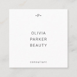 Chic och minimiprogram| Svartvitt Fyrkantigt Visitkort