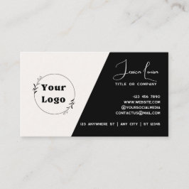 Chic och modern design för svartvitt visitkort