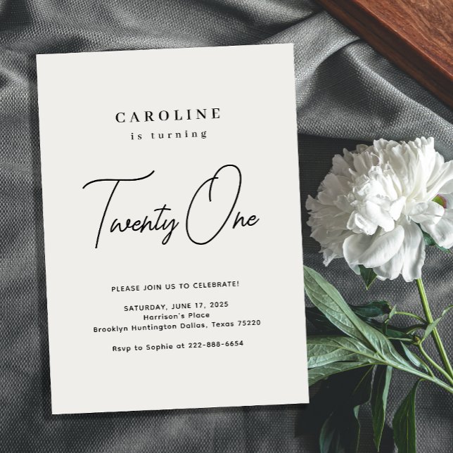 Chic och modern inbjudan till 21:a födelsedag (Skapare uppladdad)