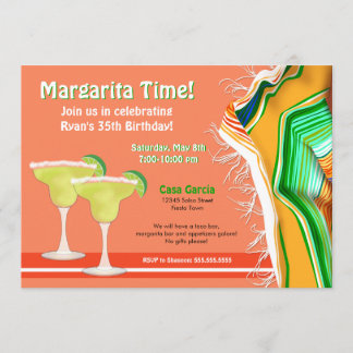 Chic och modern Margarita-fest Inbjudningar