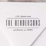 Chic och Modern Returadress med fetstil i familjen Självfärgande Stämpel<br><div class="desc">Chic och det moderna namn-manuset. Lägg till charm till dina gåvor och korrespondens med den här feta returadressen.</div>