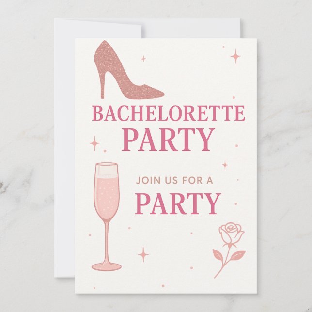 "Chic och Roligt Bachelorette Party bjudande desig Inbjudningar (Framsida)