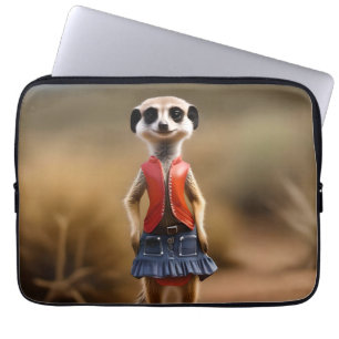 Chic och Snyggt: Meerkat Girl in Skirt and Jacka Laptop Fodral