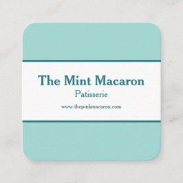 Chic och Trendig Macaron Mint Blue Modern Minimal Fyrkantigt Visitkort