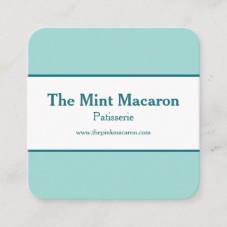 Chic och Trendig Macaron Mint Blue Modern Minimal Fyrkantigt Visitkort