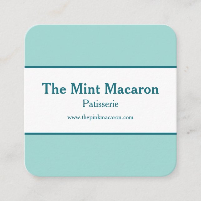 Chic och Trendig Macaron Mint Blue Modern Minimal Fyrkantigt Visitkort (Framsida)