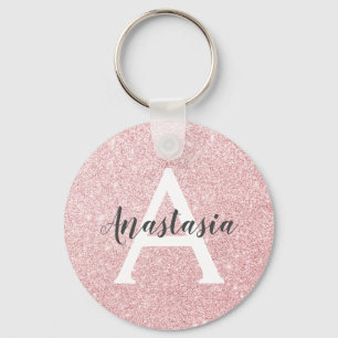 Chic och Trendig Ro Guld Glitter miniatyrdiagram Nyckelring