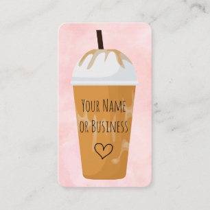 Chic och Trendig Rosa Kaffe för sent kafé Visitkort