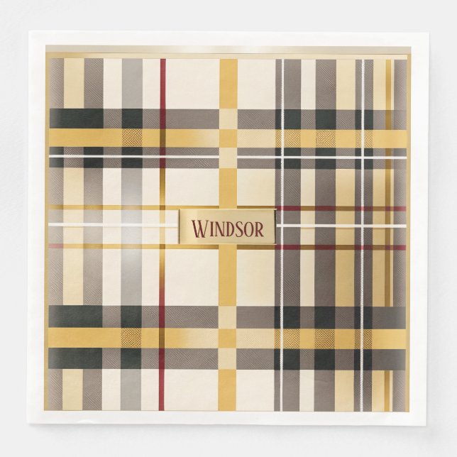 Chic och Trendig Taupe och Guld Play Pappersservett (Framsida)