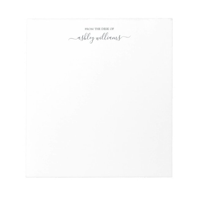 Chic Off-Black Script Från Namnets skrivbord Anpas Anteckningsblock (Framsida)