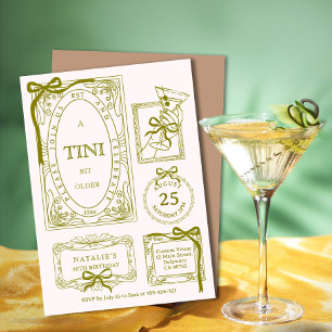 Chic Olive Line Art A Tini Bit Older 30års födelse Inbjudningar