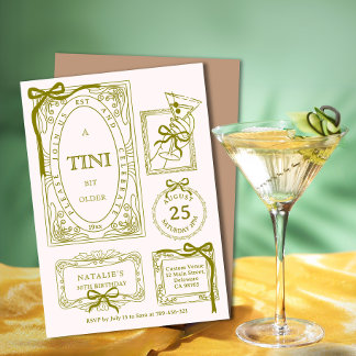 Chic Olive Line Art A Tini Bit Older 30års födelse Inbjudningar