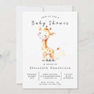 Chic Online Giraffe Baby Shower Inbjudningar
