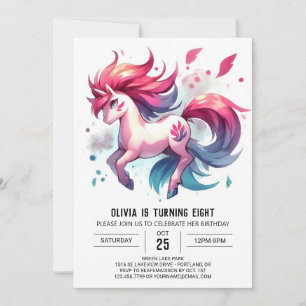 Chic Online Horse Birthday Inbjudningar