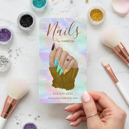 Chic Opal Manicurist Artist Modern Nail Studio Visitkort