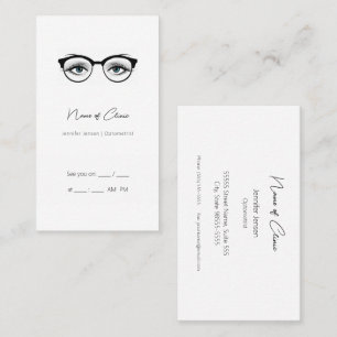 Chic Optometrist Blue Ögon Glass Möte Visitkort