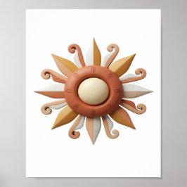 Chic Orange ABSTRAKT KONST Konstnärligt Motiv Poster
