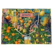 Chic orange blåturkos siciliansk citruscollage