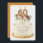 Chic Orange hösthösten 60 födelsedagskaka Inbjudningar<br><div class="desc">Fira en feminininfödning på 60 år med vår inbjudan till chic. Utformningen har en rustik kaka som är dekorerad med höstblommor, löv och ljus med nummer 60 för det ultimata chicen. All text är 100 % anpassade. Om du behöver extra biet för den här samlingen, kontakta mig, lycklig för att...</div>