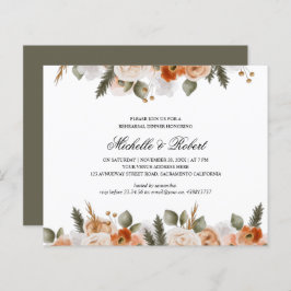 Chic Orange Ivory Moss Bröllop Rehearsal Middag