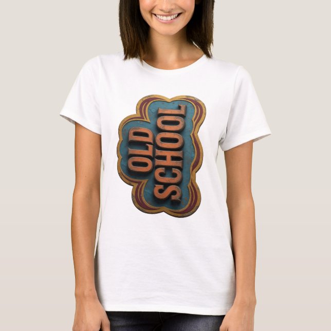 Chic Orange OLD SCHOOL Djärv Design T Shirt (Framsida)
