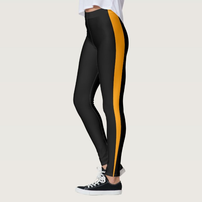 Chic orange randdesign leggings (Vänster)
