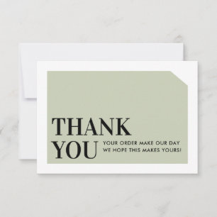 CHIC ORDER INSERT-affärstack som du skickar grönt Tack Kort