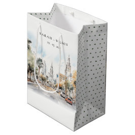 Chic Orlando Florida Skyline Watercolor Bröllop