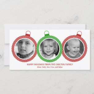Chic Ornaments-Helgdag fotokort Julkort