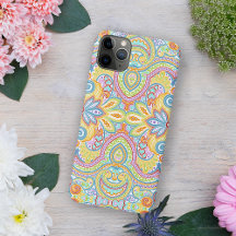 Chic Ornate Oriental Paisley Blommigt Art Mönster