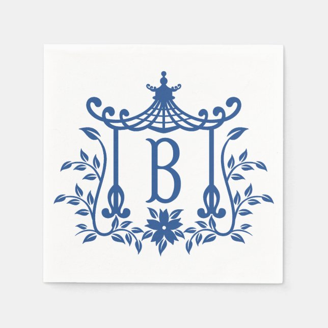 Chic Pagoda Monogram B Napkins Pappersservett (Framsidan)