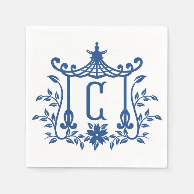 Chic Pagoda Monogram C Napkins Pappersservett (Framsidan)