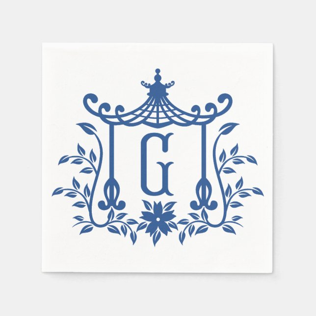 Chic Pagoda Monogram G Napkins Pappersservett (Framsidan)