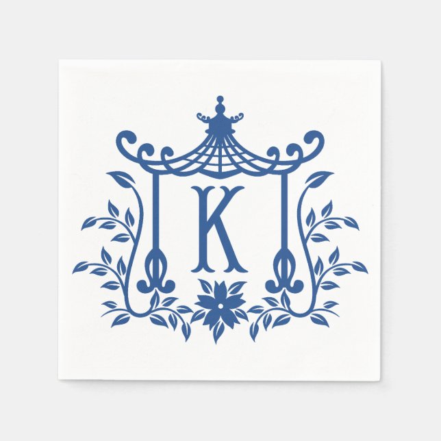Chic Pagoda Monogram K Napkins Pappersservett (Framsidan)