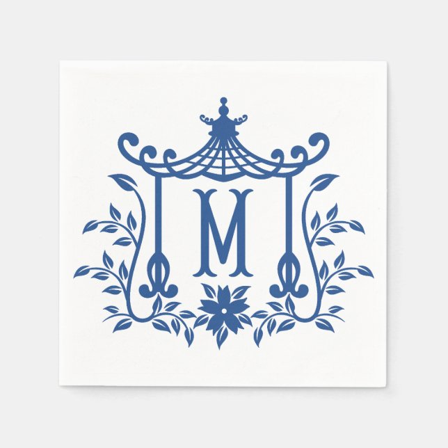 Chic Pagoda Monogram M Napkins Pappersservett (Framsidan)
