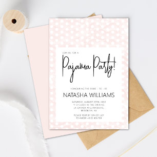 Chic Pajama Party Pastel Rosa Polka dots Inbjudningar
