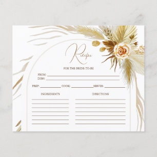 Chic Pampas Grass Boho möhippa Recept Card