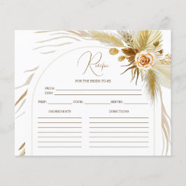 Chic Pampas Grass Boho möhippa Recept Card