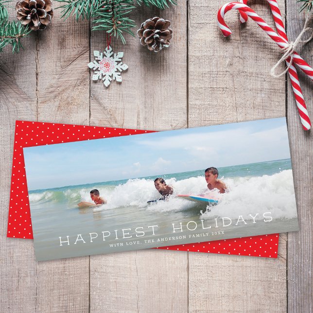 Chic Panoramic Simple Minimalist 1 Photo Jul Julkort (Skapare uppladdad)