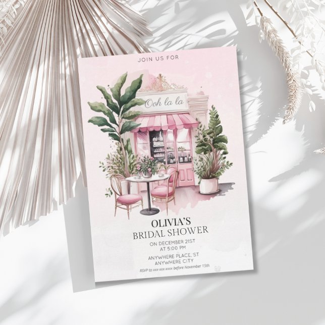 Chic, Paris, fransk cafe-möhippa Inbjudningar (Skapare uppladdad)