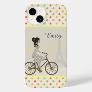 Chic Paris Girl Riding Bike Dotty Personlig