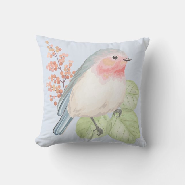 Chic Pastel Bird Dekorativ kudde (Framsida)
