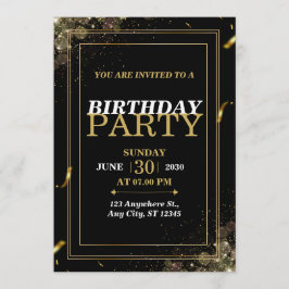 “Chic Pastel Birthday Invite – Modern Stylish Card Inbjudningar
