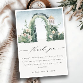 Chic Pastel Blommigt Garden Arch Botanical Bröllop Tack Kort